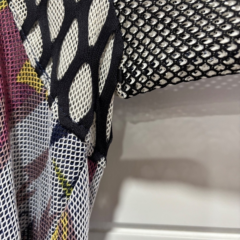 FW Collection multi pattern fishnet drape cardigan with pockets size small - Picture 7 of 15